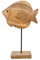 Logbuch-Verlag Fisch Figur aus Holz Holzfisch braun zum Hinstellen Badezimmer Dekoration Angler Geschenk 28 cm