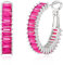 GLOQUAT Orecchini rosa caldo per le donne orecchini fucsia orecchini a cerchio con zirconia cubica orecchini a cerchio di cristallo alla moda per le donne cerchi rosa neon gioielli rosa per le donne