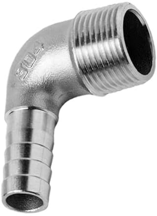 raccordi in acciaio inox, 1 pz Gomito a 90 Gradi in Acciaio Inossidabile, 8mm 10mm 12mm 14mm 15mm 16mm 20mm 25mm Portagomma X 1/4 3/8 1/2 3/4 1 Maschio Gomito a 90° in Acciaio Inossidabile 304, R