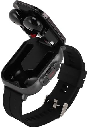 VELATEMOR Smartwatch mit Ohrhörern für IOS für, Smartwatch Wireless Headset Fitness Tracker Uhr mit Silikonband und Bildschirm, Ganztägige Fitnesserkennung