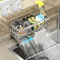 Organizador de Fregadero Cocina Colgador Sin Perforación con 2 Soporte Esponja Porta Esponja Fregadero Cocina Doble Uso Estante Esponja Baño Escurridor Almacenamiento Utensilios de Lavado Paño