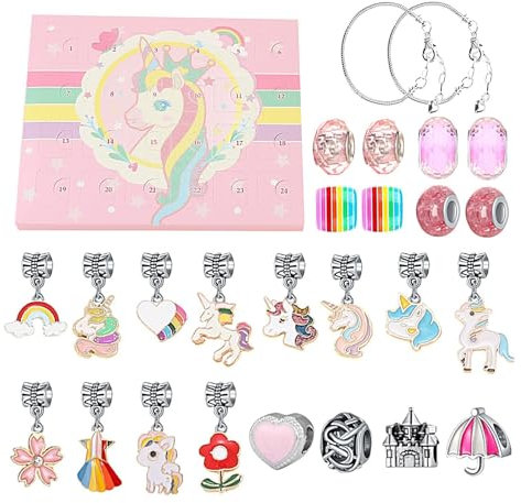 Adventskalender für Mädchen, 2024, Adventskalender, Schmuck-Adventskalender, 2024, Weihnachts-Countdown-Kalender, Armbandherstellung, Armbänder für Damen, Schmuck, Weihnachten, für Kinder, Mädchen,
