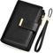 KTUEOV Portefeuille Femme, Cuir Portefeuilles et Porte-Cartes Femme RFID Blocage Zippé Porte Monnaie Grand Format Porte Feuille Femme avec Bracelet pour 10 Cartes de Crédit Cash ID
