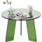 Dewrhiixe Couchtisch aus Acryl, rund, transparent, rund, modern, Lucite, Beistelltischbeine für Wohnzimmer, Schlafzimmer, Büro (grün, 60 x 40 cm)