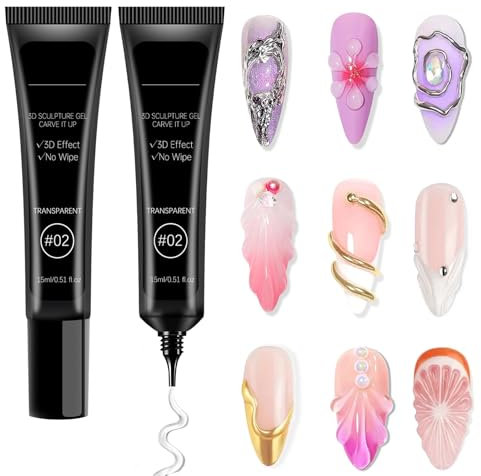 Pegamento Sólido para Uñas – 15ml Gel de Extensión, Adhesivo UV para Uñas Acrílicas, Gel Suave de Escultura 3D, Requiere Lámpara UV/LED, Transparente