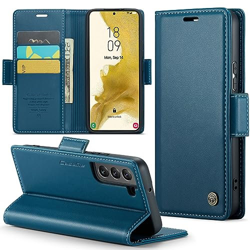 Phernykas Handyhülle für Samsung S22 Hülle Leder,Magnetische Klapphülle mit kartenfach und Standfunktion Smartphone Schutzhülle Lederhülle Samsung S22 Flip Book Case (Blau)