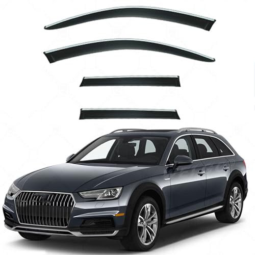 SXXTS Windabweiser für Audi a4 Wagon MK5-B9 2016-2025, Luftabweiser Wasserdicht Dauerhaft Regenabweiser Set Seitenfensterabweiser Auto Zubehör
