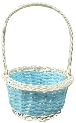 Generisch Osterkörbe zum Basteln und Dekorieren Picknickkorb aus Rattan für leerer Osterkorb Kunststoff die Ostereiersuche Abschlussfeier Deko 2022 Blau (Blue One Size)
