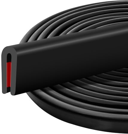 Rubber Edging Strip 3m Self-Adhesive U Channel Edge Trim, Flexible U Shape Rubber Trim for Sheet Metal, Glass, Car Door Guards