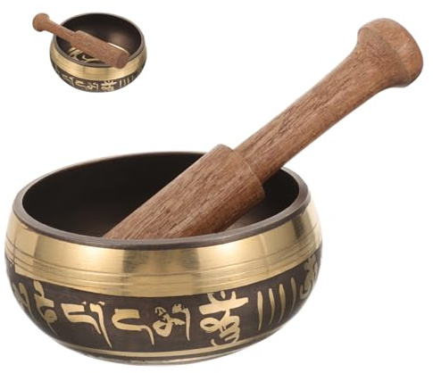 TOGEVAL Bol Chantant Tibétain Cuivre Fait Main avec pour Yoga Relaxation Décor Bouddhiste Sonore