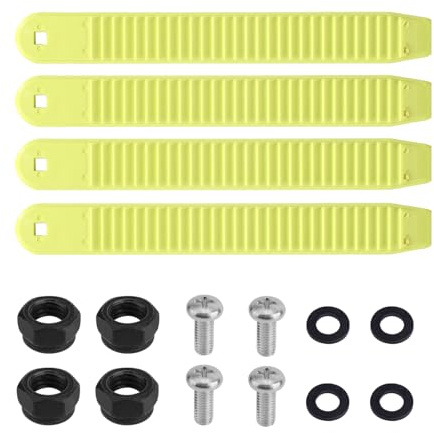 BOXOB 4stk Snowboard Bindung Riemen, 17,5x2,1cm Hohe Elastizität Ersatz für Snowboard-Gurtbindung mit Schrauben Muttern Unterlegscheiben für Schlittschuhe und Sportausrüstung