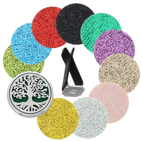 LOORGVEL Auto Lufterfrischer Diffusor Lebensbaum Aromatherapie Duftclip mit Nachfüllpads Nachfüllbarer Auto Duftclip für Lüftungsschlitze Autozubehör für Männer und Frauen