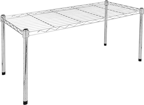 Simple Deluxe 1-Shelf Shelving Unit,Heavy Duty Metal Organizer Wire Rack, Multifunctional Adjustable Shelves For Microwave,Kitchen Supplies, Bathroom,or Other Home Spaces,75Wx35Dx40Hcm,Chrome