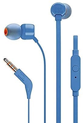 JBL T110 Wired Universal In-Ear Headphone with Remote Control and Microphone - Blue