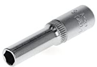 GEDORE red Steckschlüsseleinsatz lang, Nuss, 1/4'' 6,3 mm Antrieb, 6-kant, 6 mm Weite, R41000609, Stahl