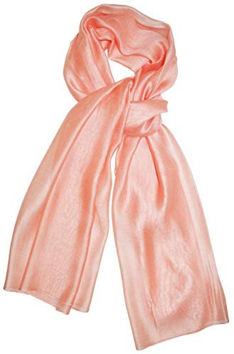 thb Richter XXL Seidenschal Seide Schal Tuch Schals Tücher Stola Silk Farbverlauf Einfarbig uni Halstuch 190cm X 85cm Lang (Unifarben - Rosé)