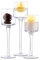 Nuptio Bougeoirs pour Bougies Chauffe-Plat 3 Pièces Bougeoirs Verre pour Bougies Flottantes Grand Bougeoir À Pilier Élégant pour Table Fête Mariage Centres Noël Salon Décoration D'intérieur
