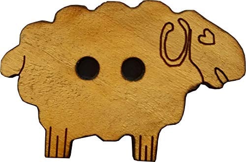 Lüna Knöpfe ECHT Holz Schaf, 10 Stück (20 mm)