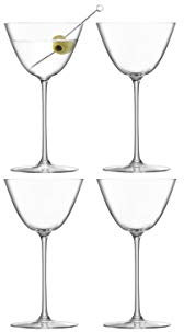 LSA Borough Martini-Glas, Clear, 3.6 inches, 4