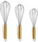 Berglander 3er Pack Edelstahl Schneebesen 8 , 10, 12 , Tizianbeschichtung Goldgriff Schneebesen, Schläger, Draht Schneebesen Set Küchen Schneebesen (3er Pack)