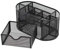 Mesh Desk Office Organizer,Multifunction Pen Holder with Drawer Stationery Storage Desktop Black