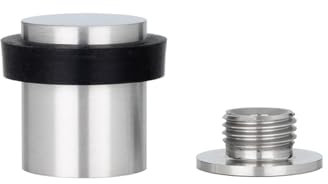 EVI Herrajes | Door Stop | 1.06 x 0.98 | Threaded Base | Satin Matt Brass Finish | White Natural Silicone Rubber | Includes Screw + Fixing Plug | Mod. I-181CB