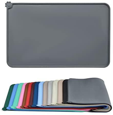 AUDWUD Silikon wasserdicht Hund und Katze Haustier Fütterung Matte,Anti-Rutsch-Tiernapf Matte,Haustier Fütterung Matte