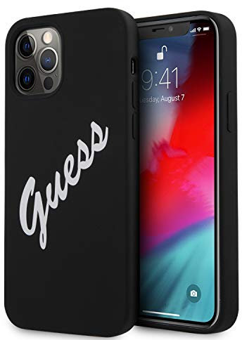 GUESS Hardcase Silicone Vintage Case for GUHCP12LLSVSBW iPhone 12 Pro Max 6.7 Inches Black and White