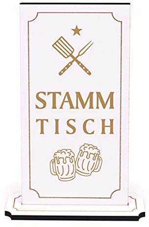 Tischaufsteller Graviert mit Spruch - STAMMTISCH - Holz Aufsteller zum Hinstellen 10x20cm | Dekolando Home Accessoires