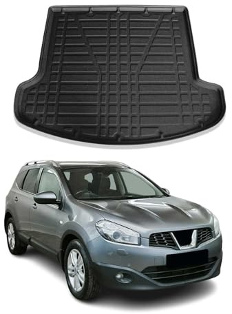 OMAC Bandeja Maletero Alfombrilla Compatible con Nissan Qashqai +2 2008-2014 Negro TPE
