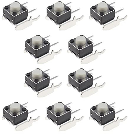 ECSiNG RB LB - Botón de repuesto para parachoques (6 x 6 x 5 mm, compatible con Microsoft Xbox One, Xbox 360, 10 unidades), color negro