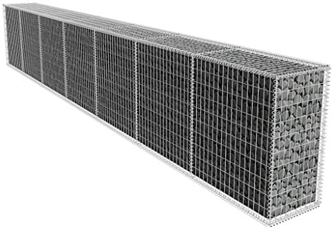 Steingabionen Gabione Steinkorb mit Deckeln Wand Drahtkorb Mauer Gabionen Gabionenwand, Drahtkorb Mauer Säule Säulen, 600x50x100 cm