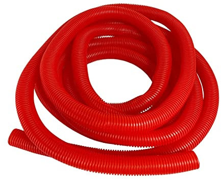 PE Red Corrugated Conduit Flexi Pipe Tube Split 23mm - 5m