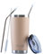 FAB | Vacuum Insulated Tumbler with Lid & Straw 560ml (20oz)| Reusable Stainless Steel Flask for Hot & Cold Drink | Iced Coffee Cup | Travel Mug | BPA Free - Beige