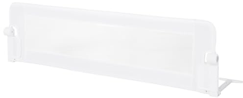 COSTWAY Sponda Letto per Bambini 105/120/150 cm, Barriera di Sicurezza per Neonati, Barriera Letto Pieghevole e Portatile, con Cinghia di Sicurezza (Bianco, 152 x 34 x 42 cm)