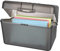 BSTKEY 4 x 6 inch Plastic Index Card Holder Recipe Card Box, 1 Grey Flash Card Case Note Card Box Storage Organizer for 10 x 15cm Index Card Flashcard Recipe (No Cards)