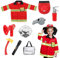 LUFEIS Feuerwehr Kostüm Kinder, Feuerwehrmann Kostüm Kinder, Waschbares Feuerwehr Rollenspiel Set, mit Feuerlöscher Feuerwehrhelm Feuerwehrmann Spielzeug,ideal Geschenk für Mädchen und Jungen