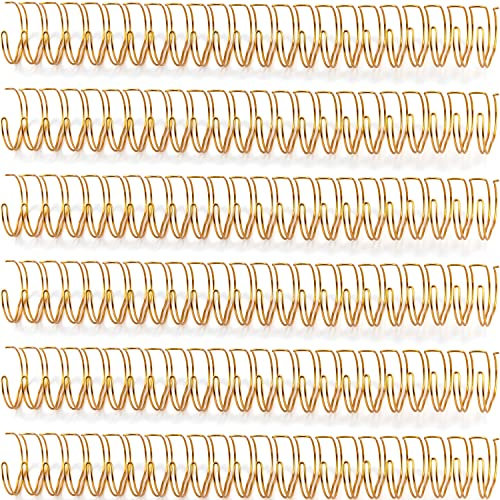 6 Pieces 1 Diameter 23 Holes Metal Wire Binding Spines Binding Cinch Wire Binding Twin Loop Wires Spiral Double Loop Wire Binding Rings Coils for School Office Document Notebook Making