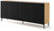 BIM Furniture Kommode Ravenna B 3D3S 200 cm mit gefräster Front Hochwertiges MDF, Sideboard, Buffet auf Schwarze Metallstiftbeinen, 3 Schränke, 3 Schubladen (Artisan Eiche + Schwarz Matt)