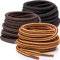 Miscly Lacci per Scarpe Rotondi [3 Paia] Stringhe Robuste e Resistenti - Ideali per Scarpe Da Trekking e Da Montagna, Scarponi, Scarponcini e Stivali (137 cm, Nero, Nero/Marrone, Giallo/Marrone)