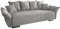 Home4You Big-Sofa - Hellgrau - Stoff - mit Ausziehfunktion und Bettkasten