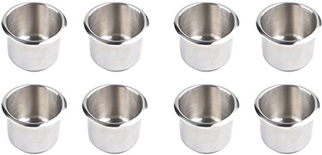 SUVIA Portavasos de Marino Universal de 8 Piezas 68X55mm Portavasos de Bebida de Acero Inoxidable para Sofá Mesa de PóQuer