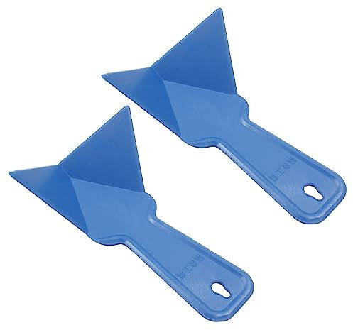 Unlorspy 2 raschietti angolari in plastica blu per cartongesso, 17,3 x 11 cm, spatola angolare in plastica, strumento per pavimento e parete in ceramica