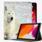YENDOSTEEN Hülle für iPad 10.2 (9. Generation/8. Generation/7. Generation) mit stifthalter Auto Schlaf/Wach,Schneewolf liegender Winter Automatischem Schlaf/Aufwach