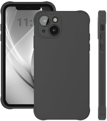 ELEVAVIDA Handyhülle für iPhone 14 grau matt mit Kameraschutz und Aufprallschutzkanten - stoßfeste, Kratzfeste Schutzhülle für Apple iPhone 14 Slim case - Anti-Fingerabdruck