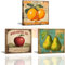 Piy Painting Bilder 30x30 cm 3er Set Wandbilder Küche, Vintage Leinwandbilder, Kunstdrücke Bild auf Leinwand mit Innenrahmen Bilder von Früchten Küchenbilder für Badezimmer Esszimmer Studierzimmer
