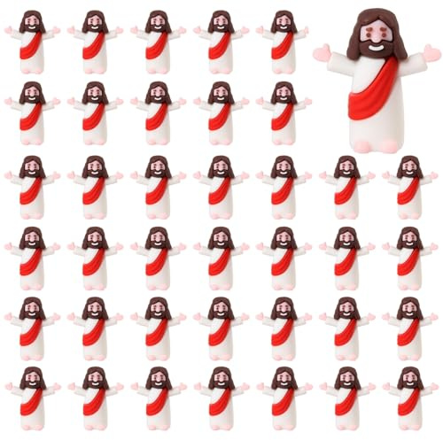 ARCHCRTC Kleine Jesus-Figur, Miniatur-Jesus-Puppe, kleine Jesus-Figur zum Verstecken und Suchen, klassische, religiöse Geschenke, Christus, Retter, Jesus für Sonntag, Ostereier, Füller, Taufgeschenk