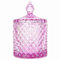 YILUSHENGHUA Colorful Glass Jar With Lid - Christmas Candy Dish, Cookie Container, Jewelry Box, Buffet Biscuit Food Storage, Decorative Container (Pink)