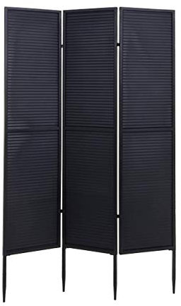 Mendler Garten-Paravent HWC-J14AM, Raumteiler Trennwand Sichtschutz, Metall 200x121cm - schwarz