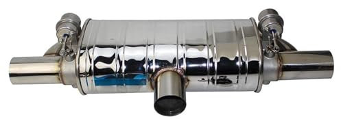 FACSER Auspuffblenden Universal T Form Eins In Zwei Out 63MM Auto Auspuffrohr Vakuumpumpe Variable Ventil Schalldämpfer Fernbedienung Endrohr Auspuff(70MM)